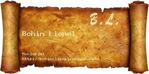 Bohin Lionel névjegykártya